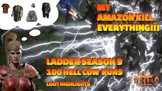 I Ran Hell Cows 100 Times in Ladder Season 9 with my Amazon Jill! - Diablo 2: Resurrected