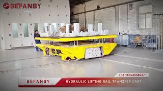 Hydraulic Lifting Rail Transfer Trolley,5 Ton Electric Cross Rail Transfer Cart