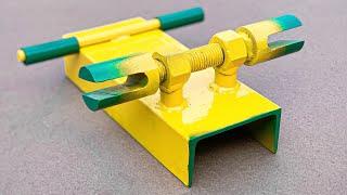 How to make a useful homemade rebar bender | Smart idea for bending round bar flat bar