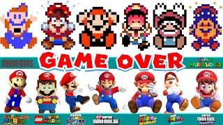 Every Super Mario Death animation and Game Over Screen Game and LEGO