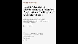 Recent Advances in Electrochemical Biosensors: Applications, Challenges, and Future S... | RTCL.TV