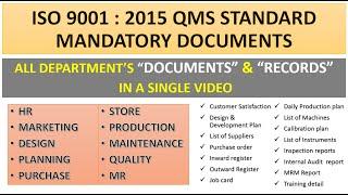 ISO 9001 2015 Mandatory Documentation I Documents & Records