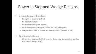 Advanced Methods for Primary Care Research--The Stepped Wedge Design