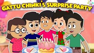 Gattu Chinki’s Surprise Party || Animated Stories | English Cartoon | Moral Stories | PunToon Kids