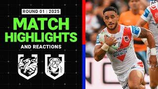 2025 NRL Match Reactions and Highlights | Dragons v Bulldogs | Round 1, 2025