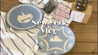 뉴욕 Vlog) 숨겨진 로컬샵에서 빈티지 그릇 구매하고 언박싱, 소소한 그릇 쇼핑, 미국 과자 소개 New York Vintage Market,  New York Vlog