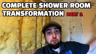 BACK TO BRICKWORK RIP OUT | Shower room install part 1