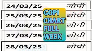 GOPI CHART 24/03/2025 TO 28/03/2025 || TODAY GOPI CHART || KALYAN WEEKLY GOPI CHART