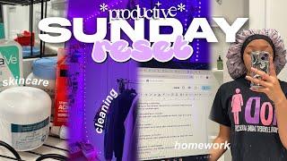 PRODUCTIVE SUNDAY RESET | cleaning, self care, organizing, creating content, etc