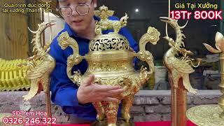 Giá bộ đỉnh đồng thờ cúng gia tiên cao 66cm nặng 36kg