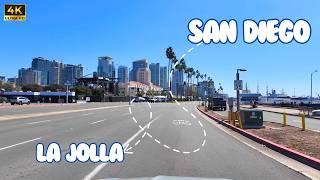 Downtown San Diego to La Jolla Driving Tour | City Streets & Scenic Highway 5 | 4K"  #california