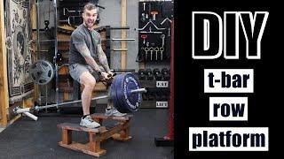 DIY t-bar row platform, landmine rows In the home gym