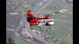 Helicopter logging in the swiss mountains / Heliswiss International Columbia Model 107 II Vertol