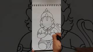 Quick simple and easy drawing of Bajrangbali Hanuman step by step,/ Hanumanji drawing