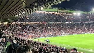 Lisandro Martinez being carried out after injury against Sevilla at Old Trafford