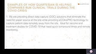 COVID Trials Using Quartesian - June 2020