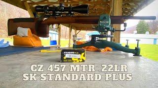 CZ 457 MTR .22LR-Bolt Action Target Rifle review testing some SK Standard Plus @50yrds