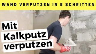 Wand verputzen mit Kalkputz - in 5 einfachen Schritten » Kalkputz auftragen » in der Altbausanierung