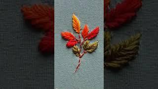 Beautiful Spring Season Leaf  hand embroidery learning videos that you will love !! #shorts