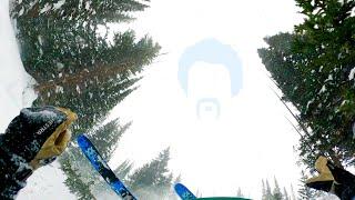I almost broke my leg Skiing the Trees at Alta Ski Area Utah - Top to Bottom Run