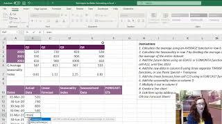 Forecasting for Seasonality in Excel