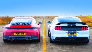 New Porsche 911 v Shelby GT 350: DRAG RACE