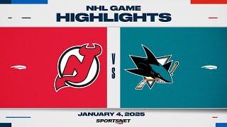 NHL Highlights | Devils vs. Sharks - January 4, 2024