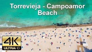 [4K] Drone footage of the beautiful Torrevieja Campoamor Beach and Marina. Playa de Campoamor 2021