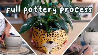 Making pottery for my plants ~ sculpting, painting and creating a cute ceramic jaguar planter