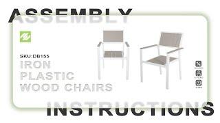 Nuu Garden® Outdoor Iron Plastic Wood Chairs  | ASSEMBLY INSTRUCTIONS