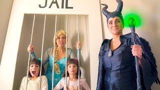 LOCKED UP! Frozen Elsa Sends Maleficent and Kate & Lilly to Jail!