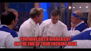 Gordon Ramsay flips out with chef calling for medic with imaginary blood gushing from phantom cut