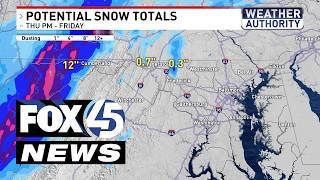 First snow of the season is possible in Maryland this week