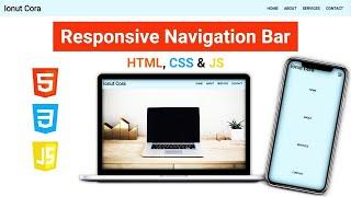 Basic Navigation Bar using HTML, CSS and JavaScript 