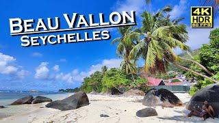 Beau Vallon Beach Seychelles Mahé Island , Beach Walk  4K 60fps HDR  The best places  walking tour