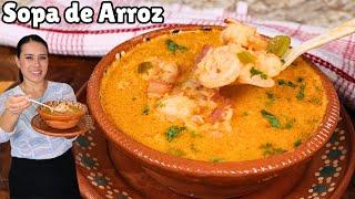 Advertencia️¡Esto es lo más delicioso que comerás hoy! SOPA de ARROZ con CAMARONES 