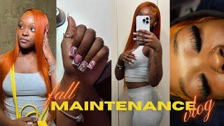 FALL MAINTENANCE VLOG | going ginger, lashes, halloween nails + more !