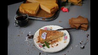 Biscoff Pumpkin Cheesecake with Coconut Caramel Topping