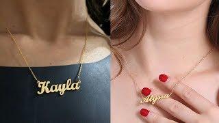 Gold Name Pendant Designs | Personalized Name Necklace Designs