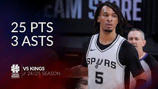 Stephon Castle 25 pts 3 asts vs Kings 24/25 season