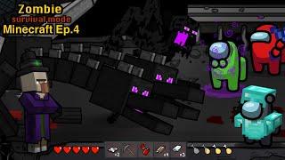 New Crewmate vs Ender Dragon Among Us Zombie  Survival Mode