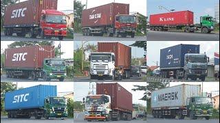 Kompilasi Truck Kontainer Maersk, SITC, CMA CGM !! Isuzu Giga, Hino 500, Mitsubishi Fuso, UD Quester