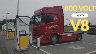 Elektrotrucker #2 | Scania 40R mit 624 kWh Akku, glühende Ladekabel und 4 Megawatt Trafo