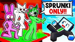 Locked on ONE CHUNK with HORROR SPRUNKI GIRLS in Minecraft!