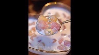 美食达人周新新 水果珍珠奶茶做法  Food expert Zhou Xinxin The practice of fruit bubble milk tea YouTube food