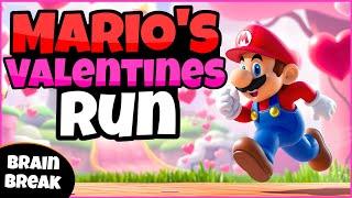 ️ Mario's Valentines Run 🩷 | Fitness Run | Brain Break | Mini-Games | GoNoodle Inspired