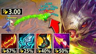 I TURNED KOG'MAW INTO AN ACID TURRET WITH 3.0 ATTACK SPEED! (YOU MELT INSTANTLY)