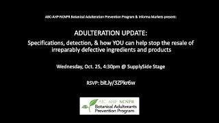 Your Invitation to BAPP SOP "Adulteration Update" at SSW 2023