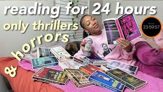 reading THRILLERS & HORRORS for 24 HOURS 🩸 24 hour reading vlog