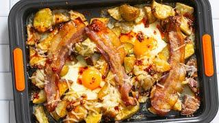 Bacon, Egg and Cheese Breakfast Potatoes Sheet Pan Recipe